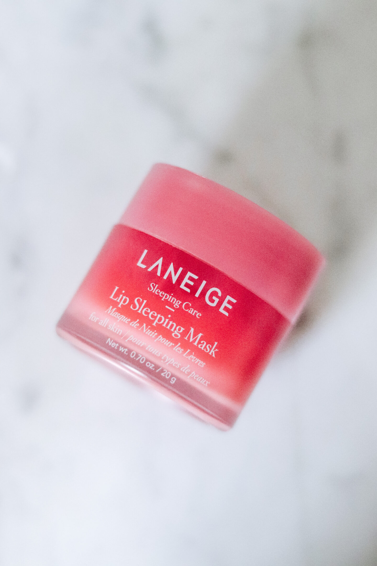 This image showcases one of my favorite purchases of 2020, the Laneige lip sleeping mask.